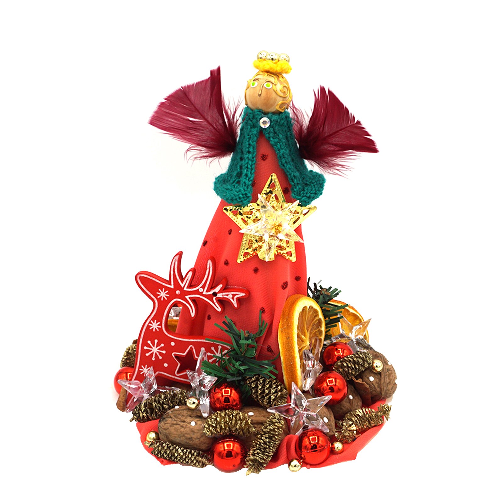Decoratiune de craciun, Regalo - Inger cu steaua craciunului, 23 cm
