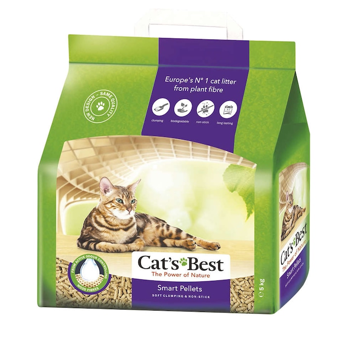 Asternut igienic pentru pisici Cat's Best Smart Pellets, 10L, 5Kg