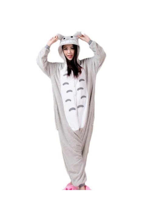 Pijama intreaga Kigurumi, Model Hamster, culoare gri