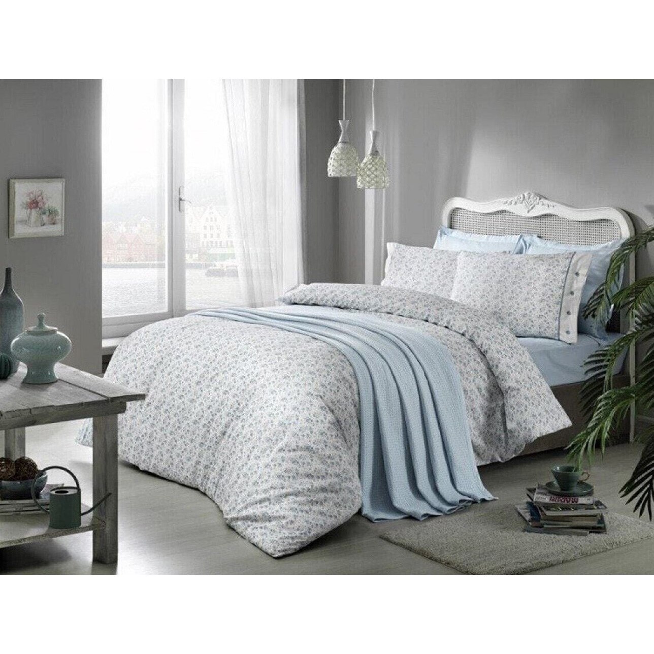 Set Lenjerie de Pat Ranforce Trendy Albastru 2 Persoane