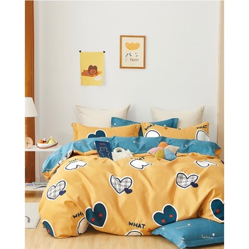 Set Lenjerie Finet Satinat, 4 Piese, Pat 1 Persoana, Heart, FNJ1-114 Set Lenjerie Finet Satinat, 4 Piese, Pat 1 Persoana, Heart, FNJ1-114