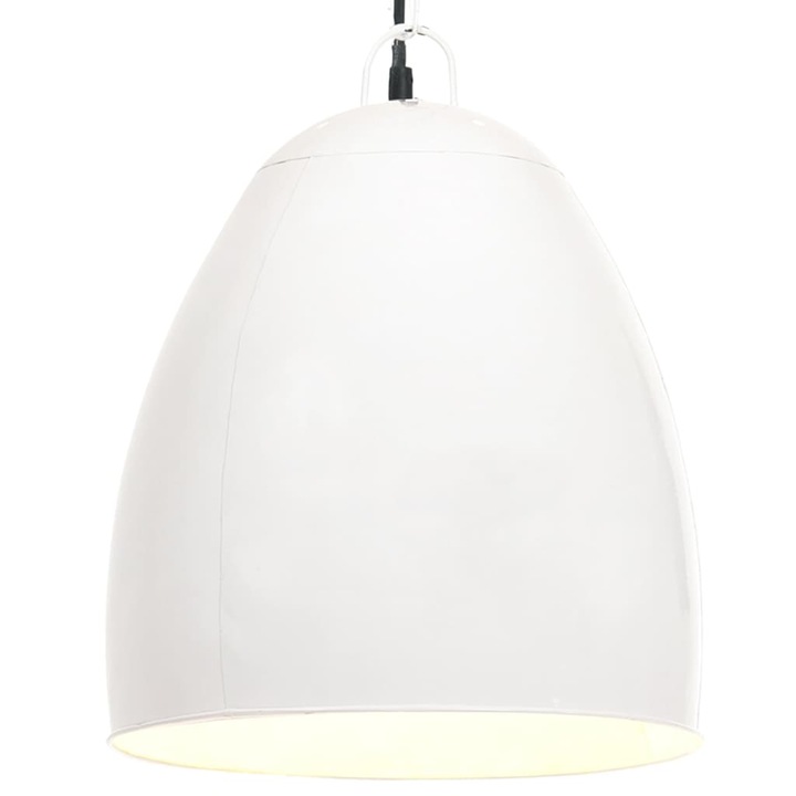 Lampa suspendata industriala, vidaXL, Metal, 42 x 52 cm, 25 W, E27, Alb