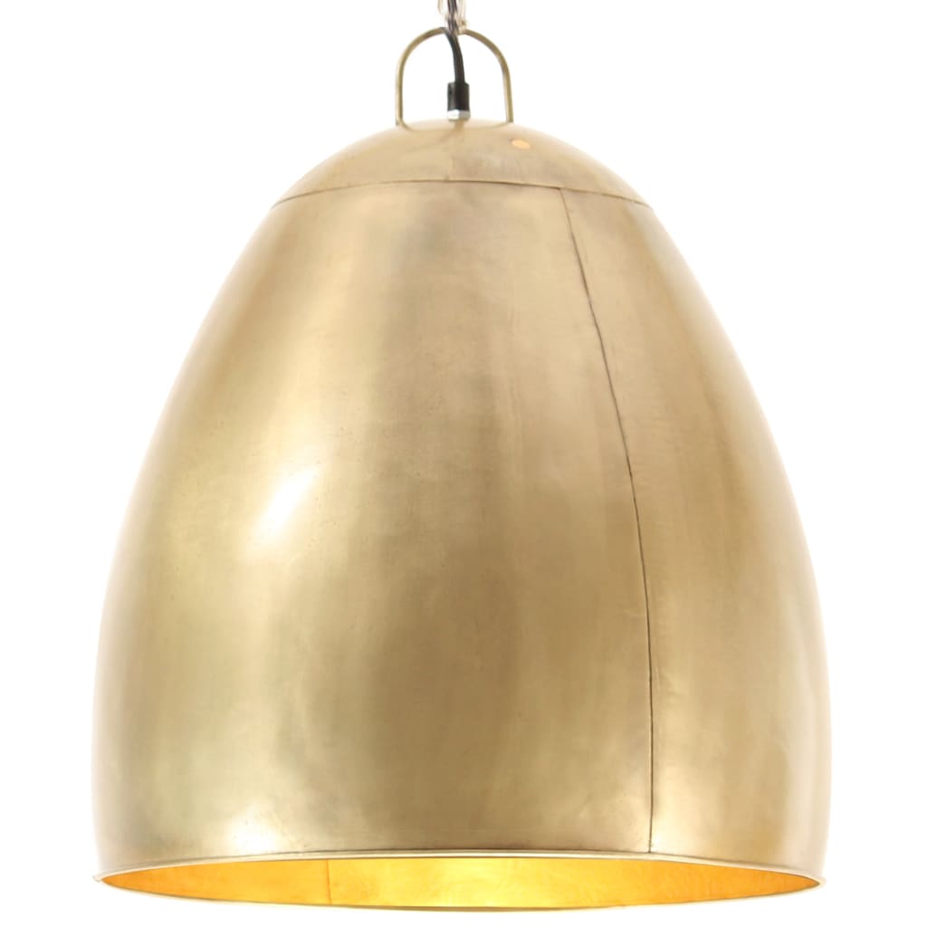 Lampa suspendata industriala, vidaXL, Metal, 42 x 52 cm, 25 W, E27, Auriu