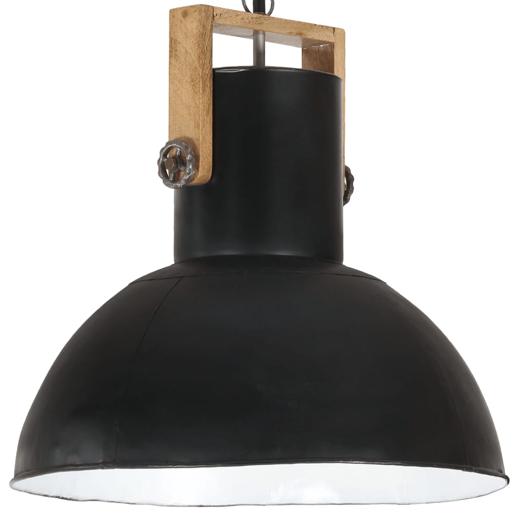 Lampa suspendata industriala, vidaXL, Metal, 52 x 52 cm, Negru