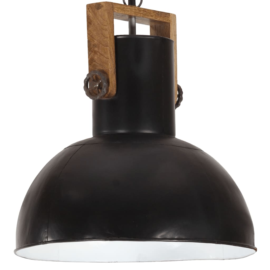 Lampa suspendata industriala, vidaXL, Metal, 42 x 46 cm, Negru