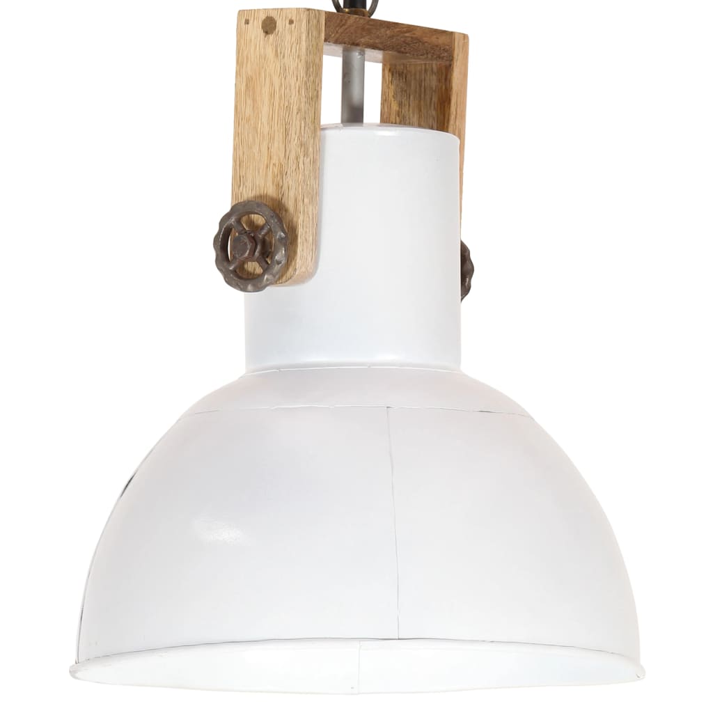 Lampa suspendata industriala, vidaXL, Metal, 32 x 42 cm, Alb