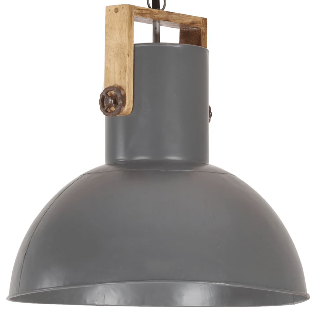 Lampa suspendata industriala, vidaXL, Metal, 52 x 52 cm, Gri