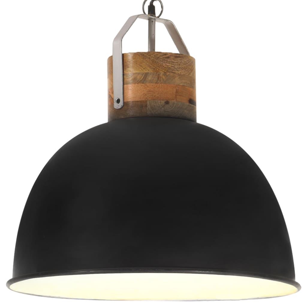 Lampa suspendata industriala, vidaXL, Metal, 51 x 51 cm, Negru
