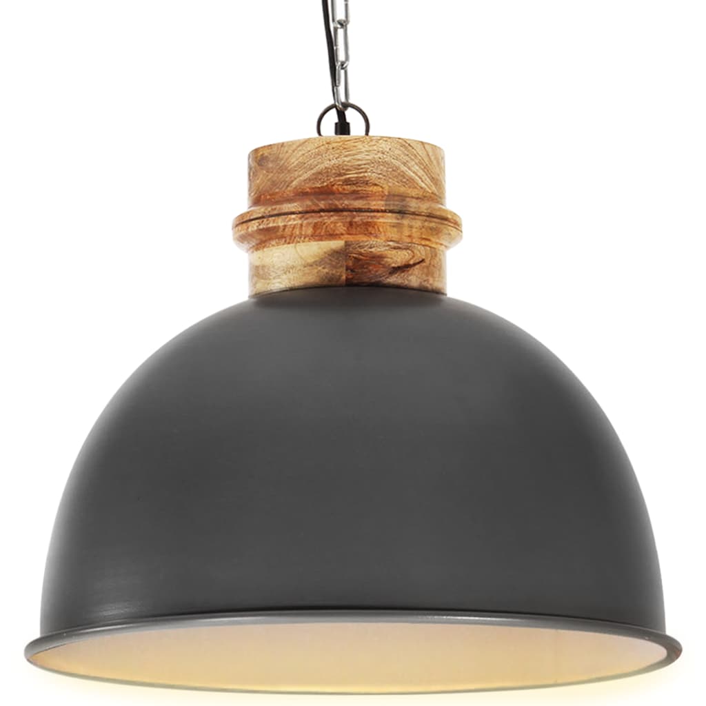 Lampa suspendata industriala, vidaXL, Metal, 50 x 42 cm, Gri