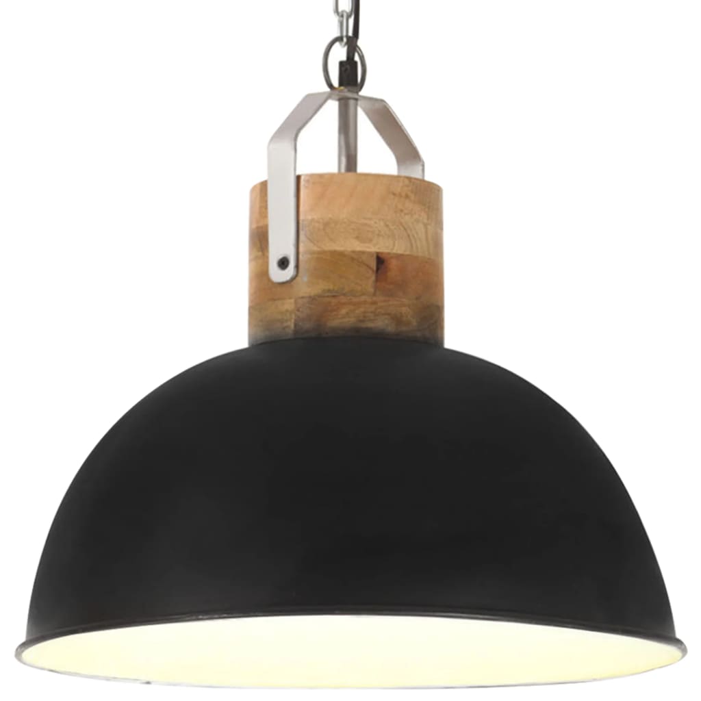 Lampa suspendata industriala, vidaXL, Metal, 42 x 40 cm, Negru