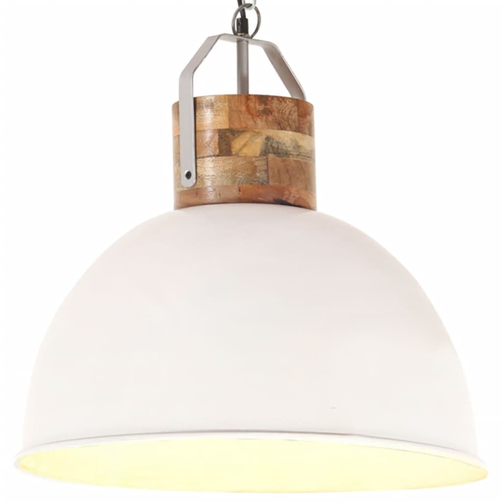 Lampa suspendata industriala, vidaXL, Metal, 51 x 51 cm, Alb