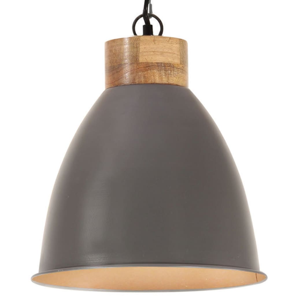 Lampa suspendata industriala, vidaXL, Metal, 35 x 40 cm, Gri decolorat