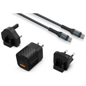 Incarcator retea Energizer PowerDelivery Universal, 38W QC 3.0, 1 USB + 1 USB C, Cablu Type-c, Negru