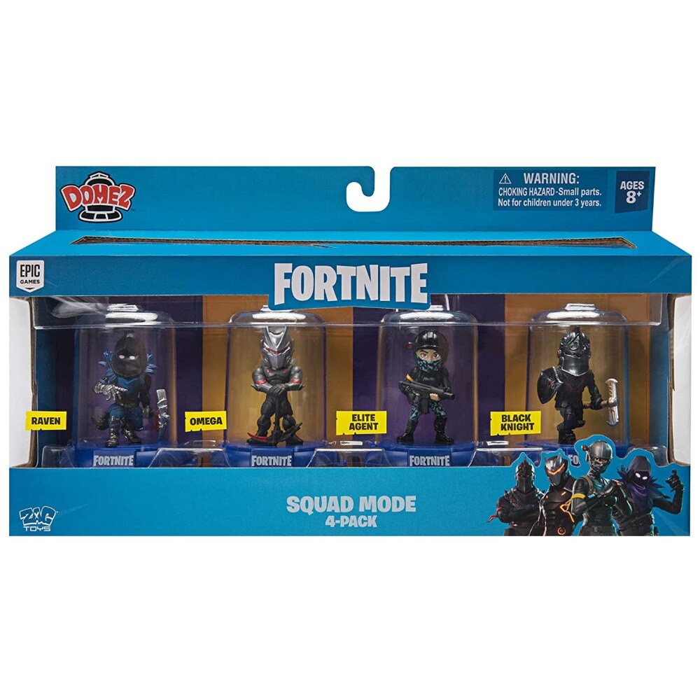 Set 4 mini figurine Squad Mode, Jazwares, Fortnite, 6 cm, Multicolor