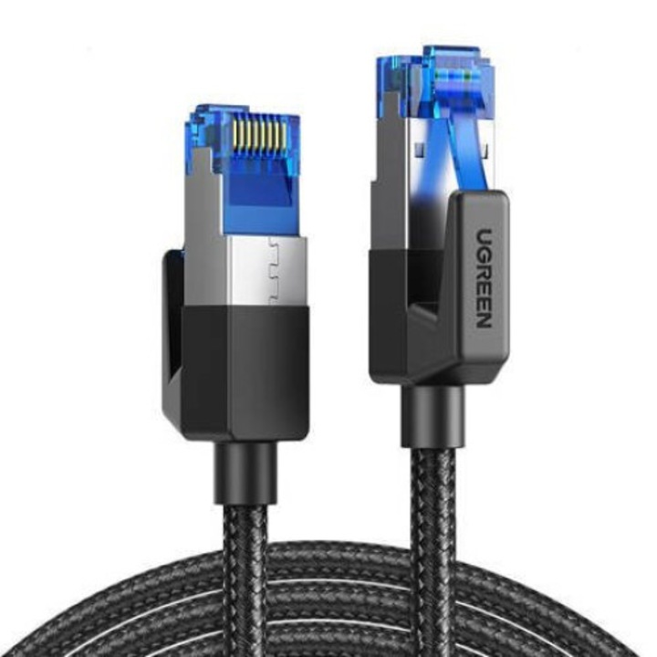 Ethernet RJ45 кабел UGREEN NW153 Cat 8 F/FTP Braid 1,5 m (черен)