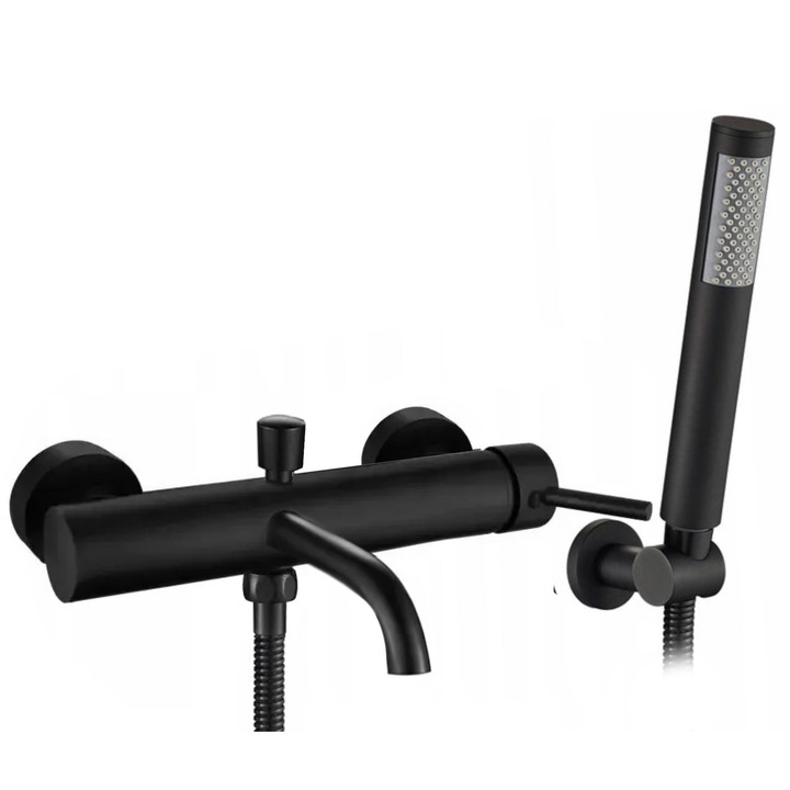 Rea Lungo kád csaptelep zuhanyszettel, matt fekete, sárgaréz, falra szerelhető