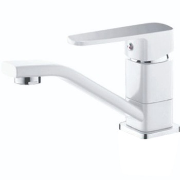 Baterie chiuveta baie ZAFIT™ LUX-101, otel inoxidabil, cartus ceramic, monocomanda, racorduri flexibile incluse, Alb mat Baterie chiuveta baie ZAFIT™ LUX-101, otel inoxidabil, cartus ceramic, monocomanda, racorduri flexibile incluse, Alb mat