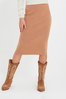 Trendyol, Fusta midi tricotata fin, Oranj persan Trendyol, Fusta midi tricotata fin, Oranj persan