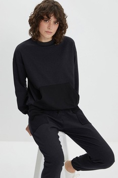 Trendyol, Trening cu buzunar kangaroo, Gri antracit Trendyol, Trening cu buzunar kangaroo, Gri antracit