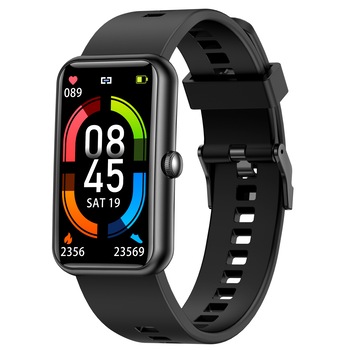 Bratara fitness tip ceas smartwatch, GO4FIT® , model GF04, monitorizare activitati fizice, negru simplu Bratara fitness tip ceas smartwatch, GO4FIT® , model GF04, monitorizare activitati fizice, negru simplu
