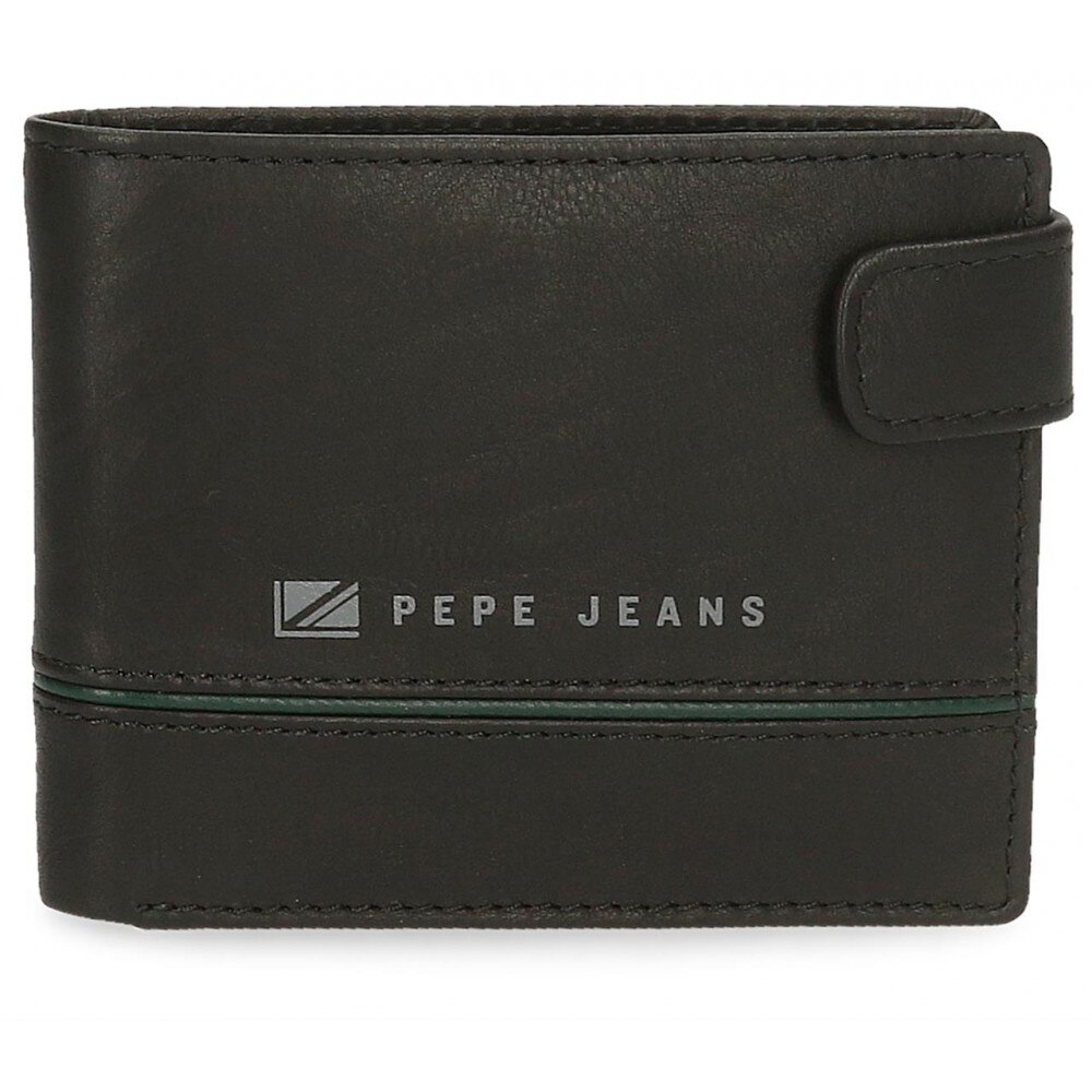 Portofel barbati, orizontal, Pepe Jeans Middle, negru, 11x8.5x1 cm