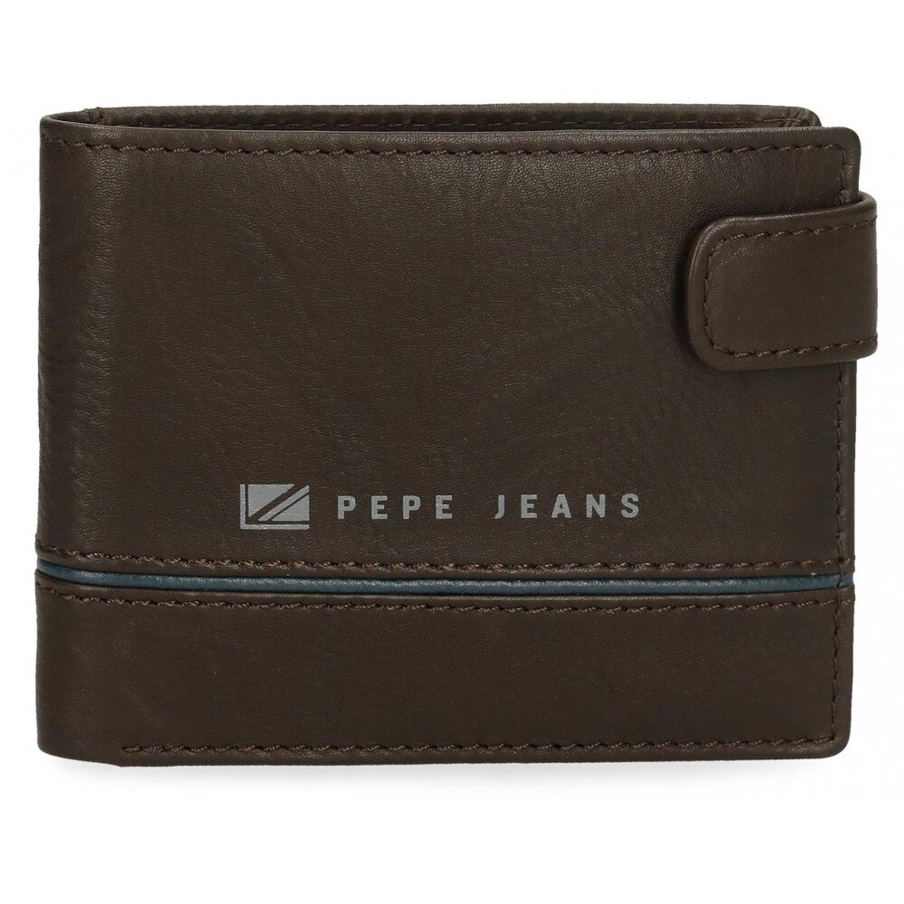 Portofel barbati, orizontal, Pepe Jeans Middle, maro, 11x8.5x1 cm
