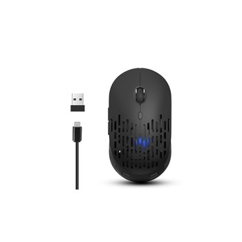 Mouse wireless 2.4 G, silentios, 4 butoane, Negru Mouse wireless 2.4 G, silentios, 4 butoane, Negru