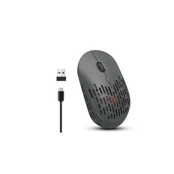 Mouse wireless 2.4 G, silentios, 4 butoane, Gri Mouse wireless 2.4 G, silentios, 4 butoane, Gri