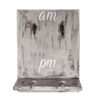 Suport pahare si cani handmade din lemn, 40 x 30 x 14 cm, Alb Vintage Suport pahare si cani handmade din lemn, 40 x 30 x 14 cm, Alb Vintage