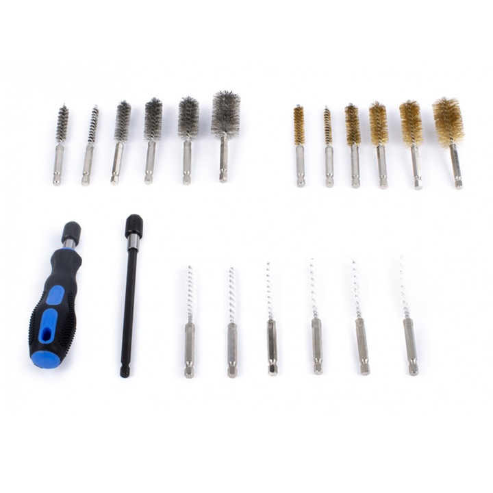 Set perii, HBM, pentru curatare canale locas injectoare, 20 piese