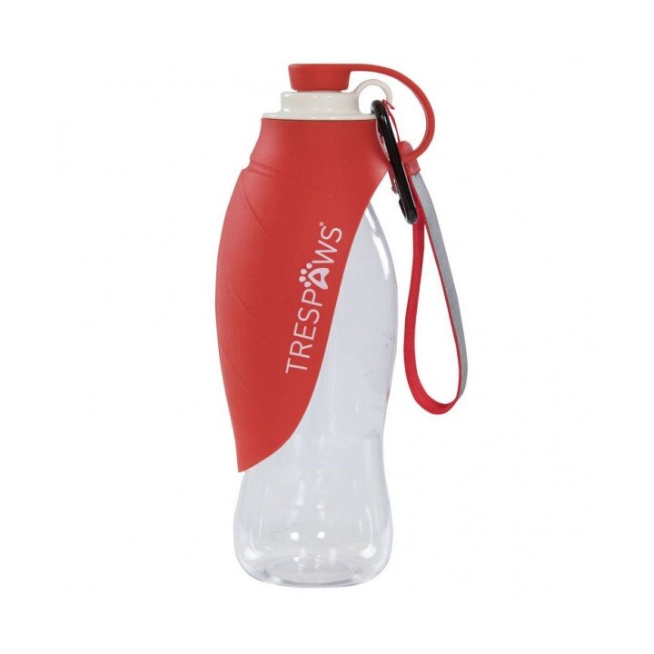 Sticla portabila pentru caini Trespass, Tamu, Plastic, Silicon, Rosu, 500 ml