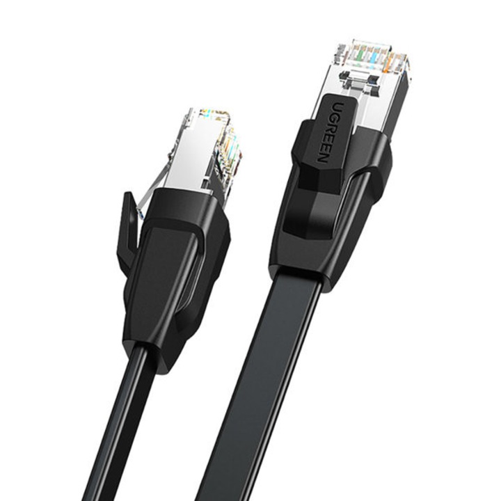 Ugreen Ethernet Cat.8 U / FTP плосък LAN кабел 1m черен (NW134)