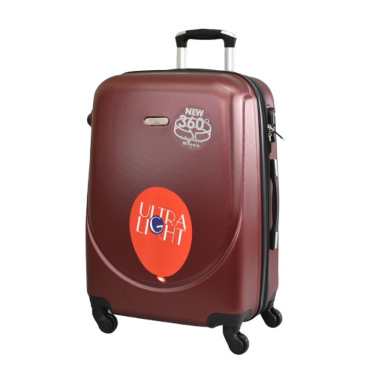 Troler Perfect line ABS 1217, 64/27/43 cm, Extensibil, Cireș