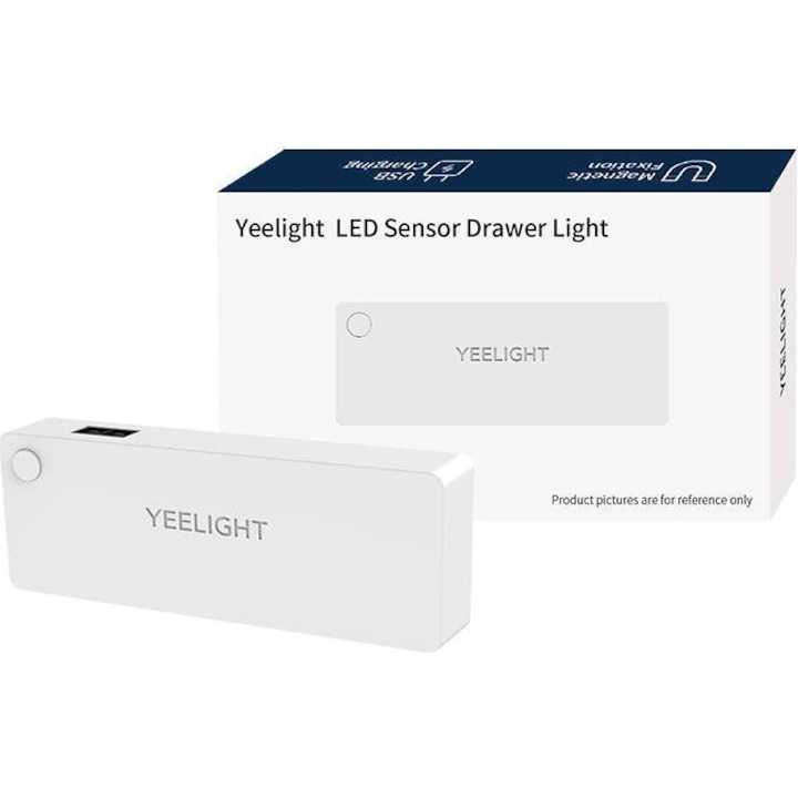 Лампа LED Yeelight YLCTD001, За чекмедже, Със сензор за движение, Зареждане USB-C, Батерия 300mAh, 0.15W, 15 лумена, Топла светлина (2500K)
