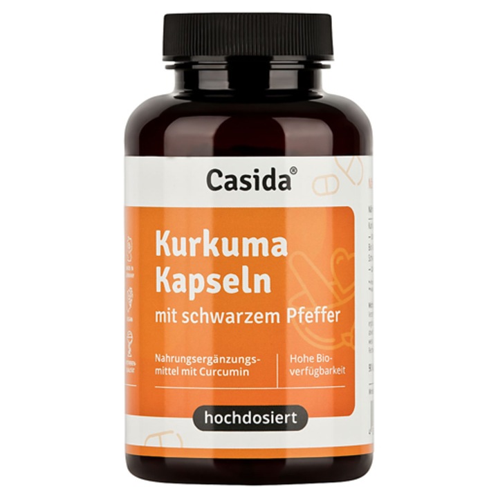 Supliment alimentar, Casida, Curcumin cu piperina, Pentru sistemul imunitar, Administrare orala, Capsule, 90 buc