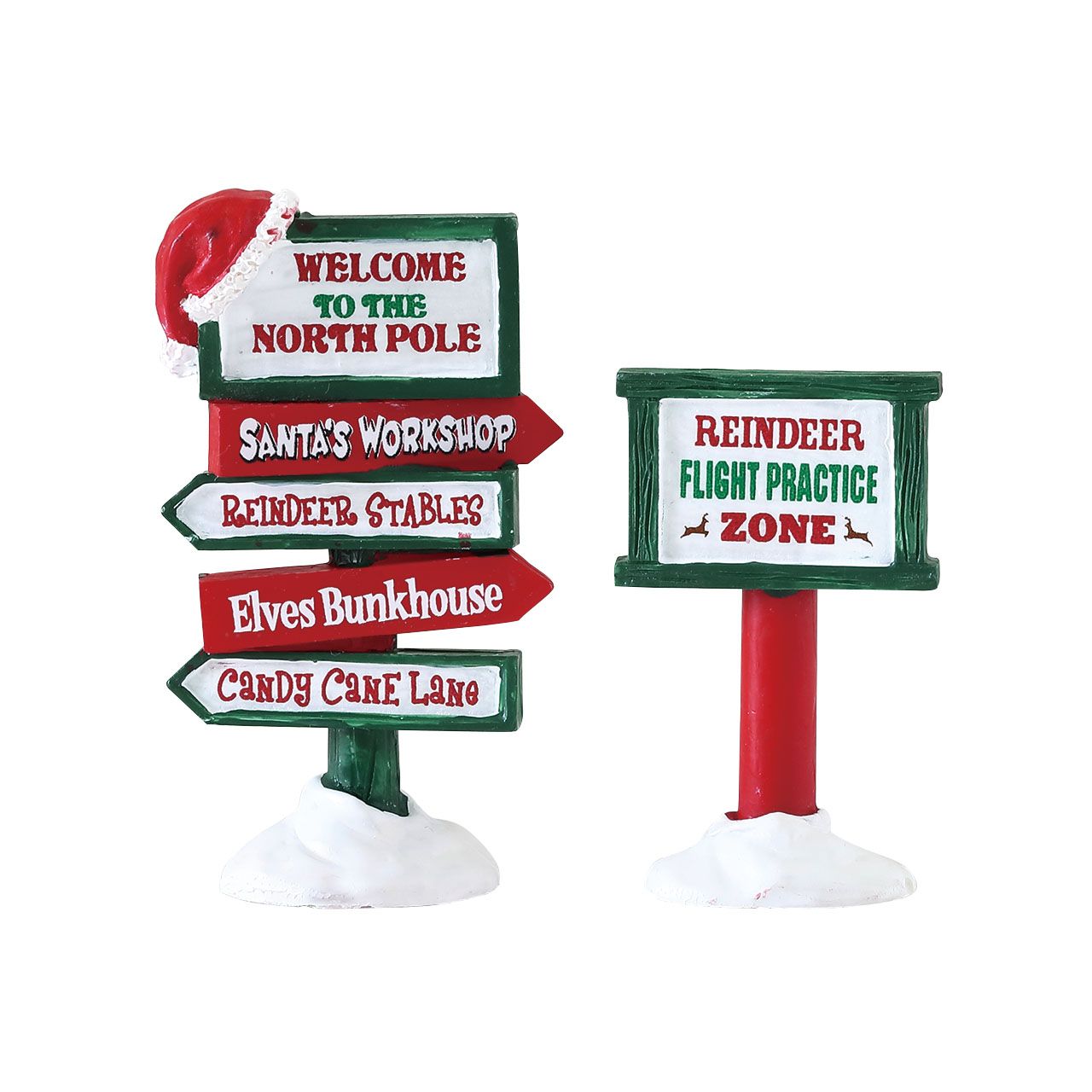 Set 2 figurine, North Pole Signs, Lemax, Multicolor