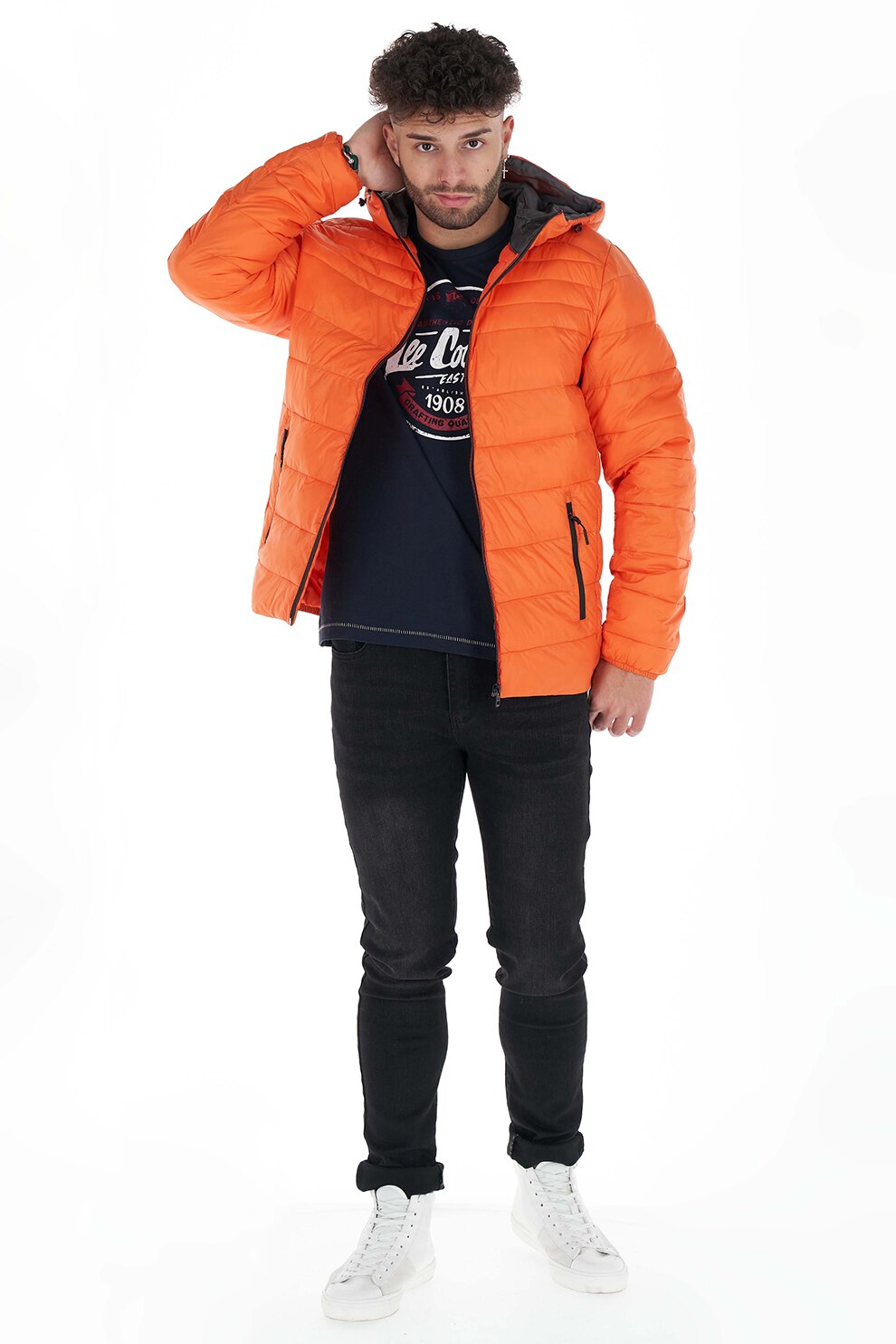 Lee Cooper, Geaca matlasata cu gluga, Oranj