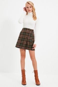 Trendyol, Fusta mini in carouri, Multicolora Trendyol, Fusta mini in carouri, Multicolora