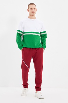 Trendyol, Pantaloni sport conici cu snur de ajustare in talie, Visiniu Trendyol, Pantaloni sport conici cu snur de ajustare in talie, Visiniu