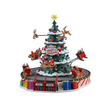 Decoratiune masa, Santa's Sleigh Spinners, Lemax, 29.5x27x27.5 cm, Multicolor Decoratiune masa, Santa's Sleigh Spinners, Lemax, 29.5x27x27.5 cm, Multicolor