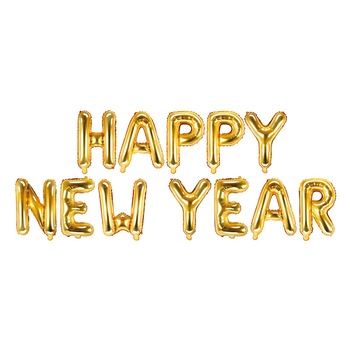 Set Ghirlanda Baloane Happy New Year, Auriu, 370 cm Set Ghirlanda Baloane Happy New Year, Auriu, 370 cm