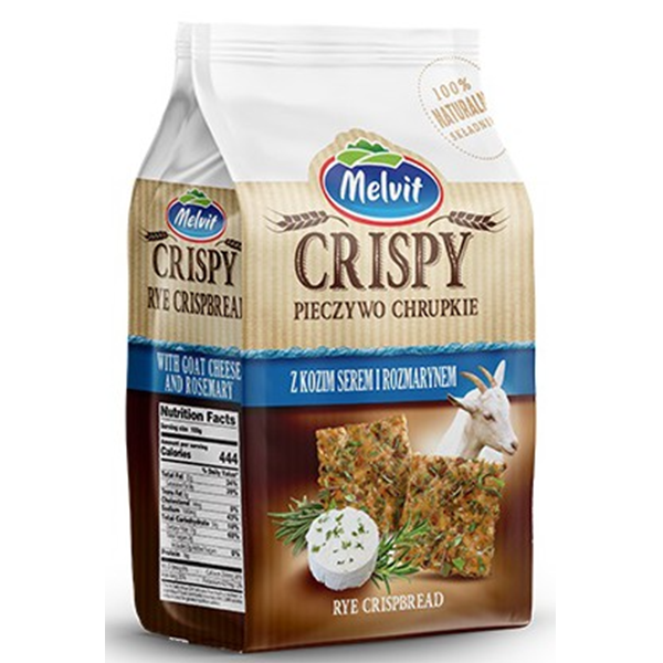Paine crocanta de secara cu branza de capra si rozmarin Melvit Crispy, 150g