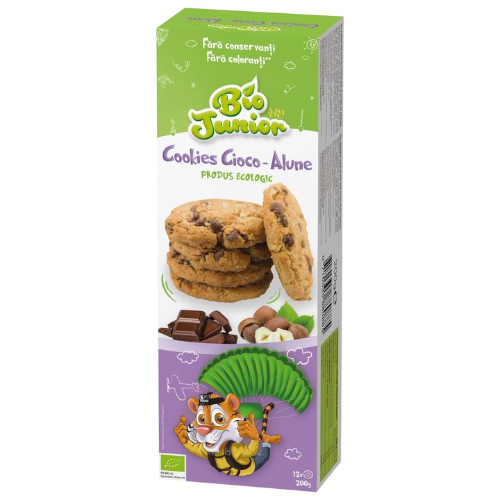 Cookies cu ciocolata si alune Bio Junior, 200g