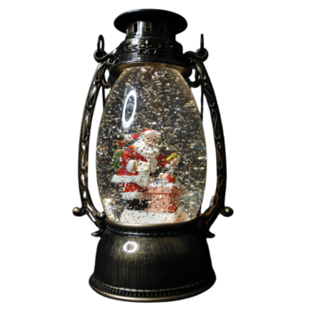 Decoratiune Craciun in Forma de Felinar Rotund cu Mos Craciun, cu Lumina Ambientala si Muzica Decoratiune Craciun in Forma de Felinar Rotund cu Mos Craciun, cu Lumina Ambientala si Muzica