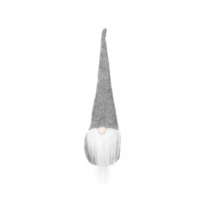 Figurina decorativa, pentru Craciun, Zola®, Spiridurul cu caciulita, 30x 8 cm, gri