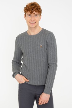 Pulover Barbat,U.S Polo Assn.,1259689, Gri melange Pulover Barbat,U.S Polo Assn.,1259689, Gri melange