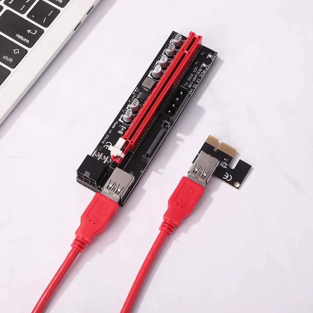 Usb Gpu Riser Kit grafic riser card SeLgurFos, USB 3.0, 1X la 16X, Rosu - eMAG.ro