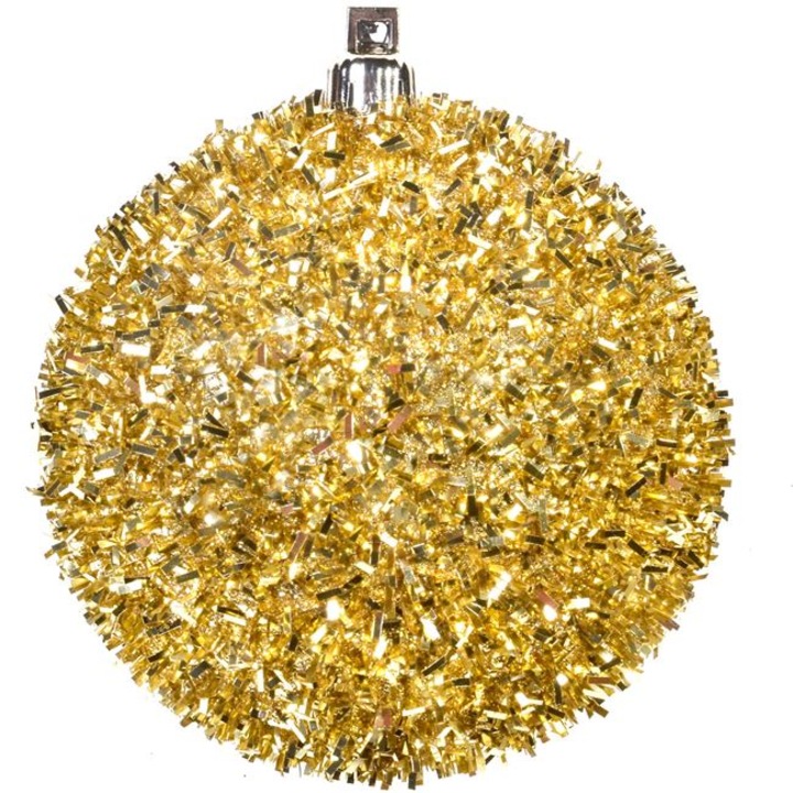 Set 6 globulete de Craciun aurii Tinsel Shopiens®, 8 cm