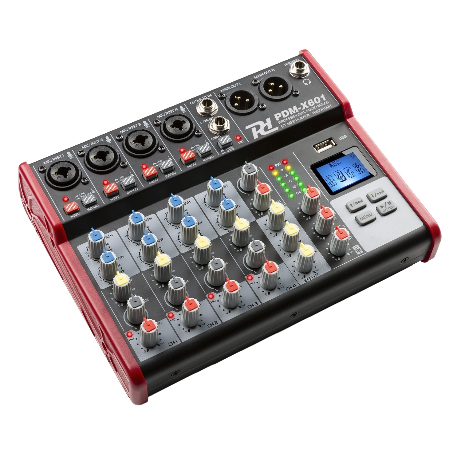 Mixer de studio cu 6 canale, Bluetooth/USB, Power Dynamics PDM-X601