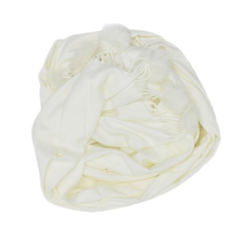 Esarfa de dama, 100% casmir, Alb ivoar cu ciucuri, 190 x 70 cm - ES772 Esarfa de dama, 100% casmir, Alb ivoar cu ciucuri, 190 x 70 cm - ES772